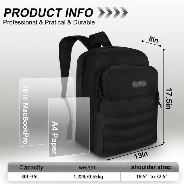 Alt view image 2 of 5 - Wrangler Tradesman Backpack, Water Resistant Casual Daypack for Travel Work School, Unisex Laptop Backpack with Notebook Sleeve