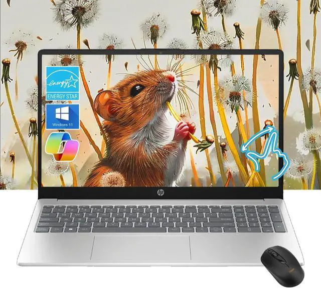 Main image of HP Pavilion 15.6" HD Touchscreen Laptop | 8GB RAM | 256GB SSD | Intel Core i3-1215U up to 4.1GHz | 11Hr Battery | Windows 11 | USB-C & HDMI | Sleek Silver | w/Mouse (8GB RAM | 256GB SSD)