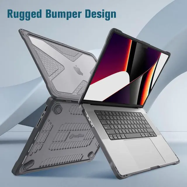 Alt view image 5 of 5 - Fintie Case for MacBook Pro 16 Inch A3403 A3186 A2991 A2780 A2485 (2024 2023 2022 2021) - Heavy Duty Rugged Hard Shell Cover with TPU Bumper for MacBook Pro 16" M4/M3/M2/M1 Pro/Max Chip, Gray
