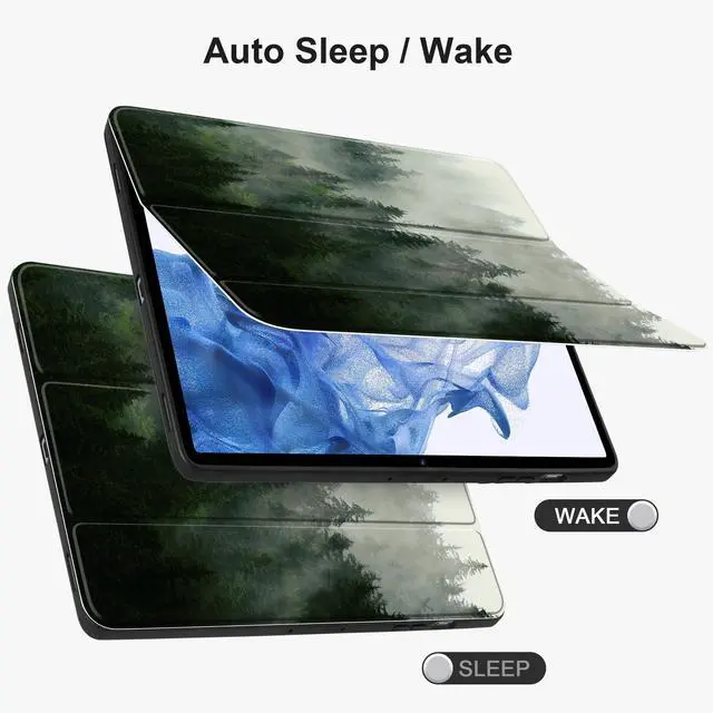 Alt view image 2 of 5 - Batianda Designed Case for Samsung Galaxy Tab S9 Plus 12.4 inch 2023 Model (SM-X810/X816/X818) with S Pen Holder, Shockproof Tablet Cover with Clear Transparent Back Shell Auto Sleep/Wake,Forest