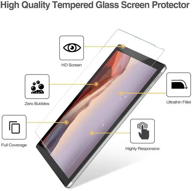 Alt view image 4 of 5 - ProCase 2 Pack Screen Protector for Surface Pro 7 Plus/Surface Pro 7 / Pro 6 / Pro 5 / Pro 4 Bundle with Privacy Screen Protector for Surface Pro 7 Plus, Pro 7, Pro 6, Pro 5, Pro 4