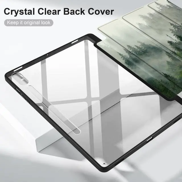Alt view image 5 of 5 - Batianda Designed Case for Samsung Galaxy Tab S9 Plus 12.4 inch 2023 Model (SM-X810/X816/X818) with S Pen Holder, Shockproof Tablet Cover with Clear Transparent Back Shell Auto Sleep/Wake,Forest