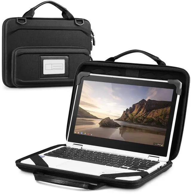 Main image of Fintie 11.6 Inch Chromebook Sleeve Case - Protective Briefcase Shoulder Bag with Accessory Pouch and ID Card Slot for Up to 11.6" Lenovo Samsung Microsoft ASUS Dell Acer HP Laptop Notebook (Black)