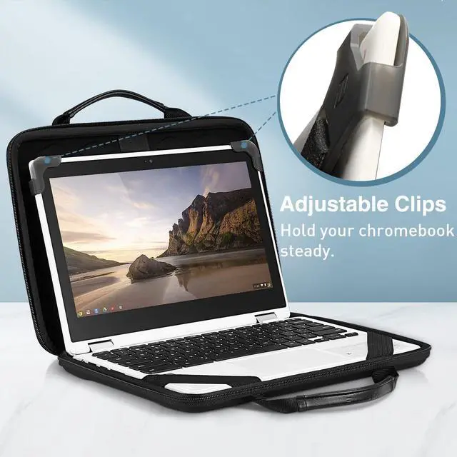 Alt view image 3 of 5 - Fintie 11.6 Inch Chromebook Sleeve Case - Protective Briefcase Shoulder Bag with Accessory Pouch and ID Card Slot for Up to 11.6" Lenovo Samsung Microsoft ASUS Dell Acer HP Laptop Notebook (Black)