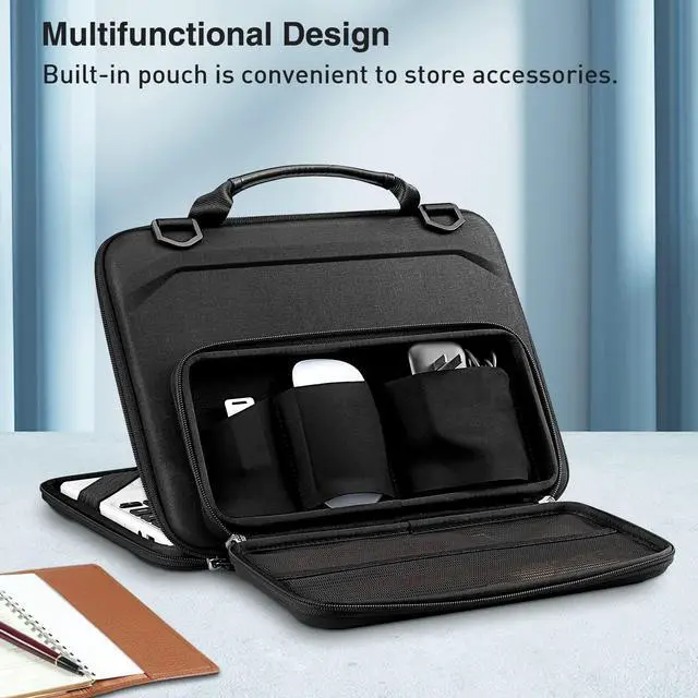 Alt view image 4 of 5 - Fintie 11.6 Inch Chromebook Sleeve Case - Protective Briefcase Shoulder Bag with Accessory Pouch and ID Card Slot for Up to 11.6" Lenovo Samsung Microsoft ASUS Dell Acer HP Laptop Notebook (Black)