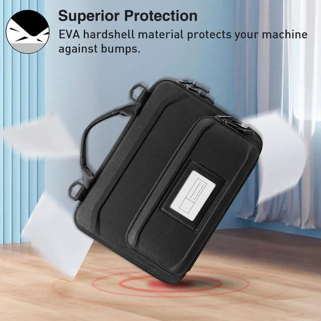 Alt view image 5 of 5 - Fintie 11.6 Inch Chromebook Sleeve Case - Protective Briefcase Shoulder Bag with Accessory Pouch and ID Card Slot for Up to 11.6" Lenovo Samsung Microsoft ASUS Dell Acer HP Laptop Notebook (Black)