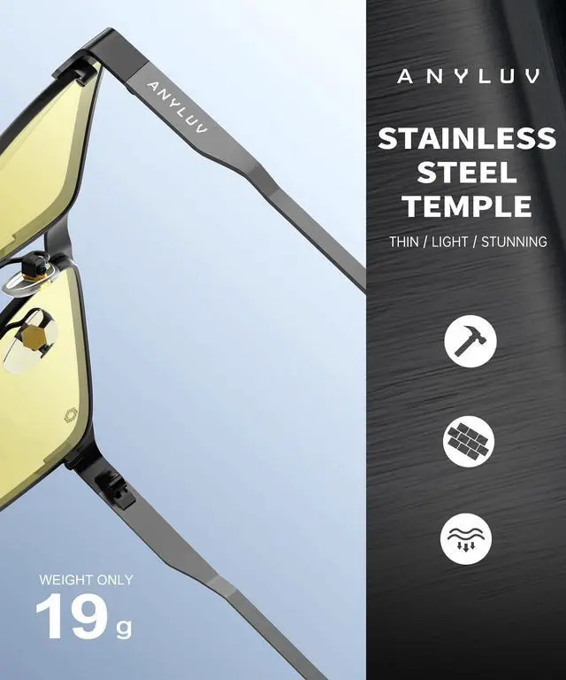 Alt view image 5 of 5 - ANYLUV Blue Light Glasses for Men/Women, Lightweight Blue Light Blocking Glasses, Anti-Eye Strain Computer Glasses for Gaming