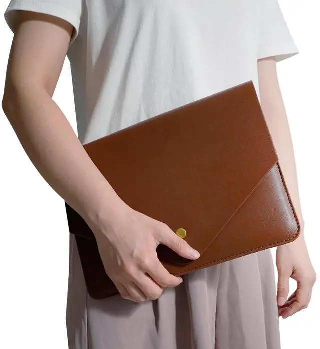 Alt view image 3 of 5 - Benfan Tablet Sleeve Compatible with 12.9 iPad Pro Fits Magic Keyboard with Small Pouch, Mouse Pad and Cord Organizer, Color Dark Brown