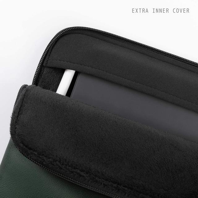 Alt view image 3 of 5 - Comfyable Tablet Sleeve Compatible with iPad Air 11" M3 2025, iPad Pro 11 Inch M4 2024 & Smart/Magic Keyboard with Pencil Holder-PU Leather Bag Water-Resistant Slim Case - Green