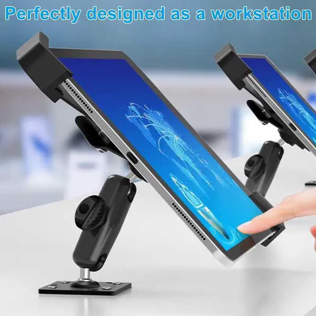 Alt view image 2 of 5 - Cuxwill Tablet Wall Mount Lock Holder for 7-11" iPad, Metal Anti Theft Tablet Kiosk Mount with Secure Lockable for Conference Room, Desktop, Under Counter, Cabinet, Gym - Fits iPad, Galaxy Tab Series