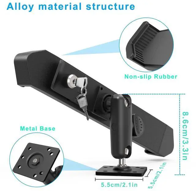 Alt view image 4 of 5 - Cuxwill Tablet Wall Mount Lock Holder for 7-11" iPad, Metal Anti Theft Tablet Kiosk Mount with Secure Lockable for Conference Room, Desktop, Under Counter, Cabinet, Gym - Fits iPad, Galaxy Tab Series