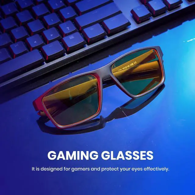 Alt view image 3 of 5 - Cyxus Yellow-Tinted Blue Light Blocking Glasses for Men Women Gaming Glasses Reduce Eye Strain Sleep Better(8303Y02 Yellow Lens Black Frame)