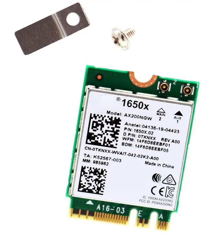 Alt view image 3 of 4 - Deal4GO AX200NGW 1650X 802.11ax 2.4Gbps Wi-Fi 6 M.2 NGFF Wireless WiFi Adapter w/Bluetooth 5.1 for Dell Alienware 13 R2 R3 15 R2/R3/R4 17 R3/R4/R5 AX200 0TKNXX TKNXX