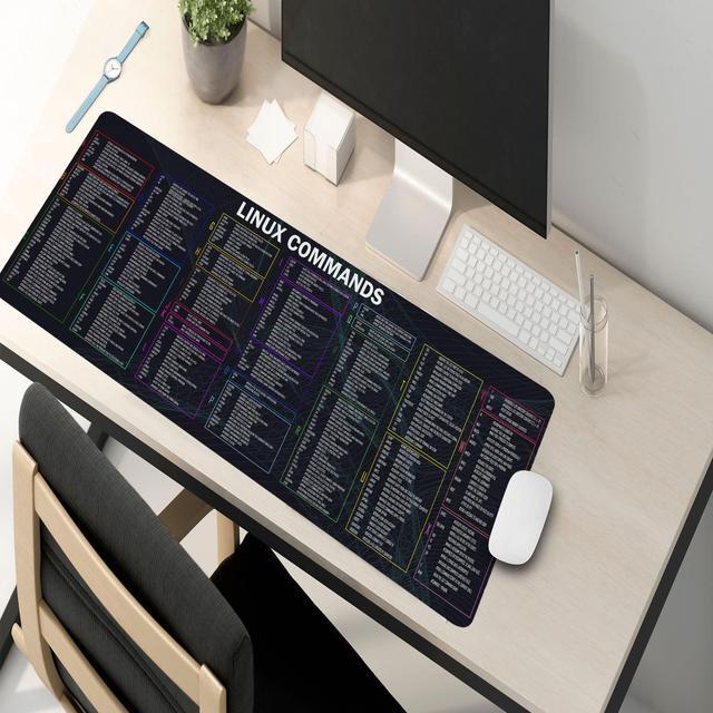 Alt view image 3 of 5 - Linux Commands Long Linux Cheat Sheet Mouse Mat for Software Engineers Hackers and Programmers Software Computer Accessories Gamer Mouse pad, Laptop Pad Mat QDH
