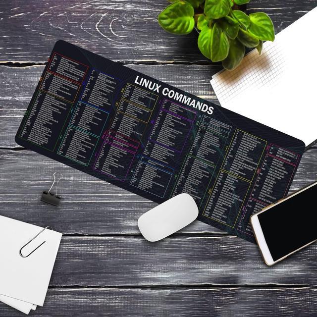 Alt view image 4 of 5 - Linux Commands Long Linux Cheat Sheet Mouse Mat for Software Engineers Hackers and Programmers Software Computer Accessories Gamer Mouse pad, Laptop Pad Mat QDH