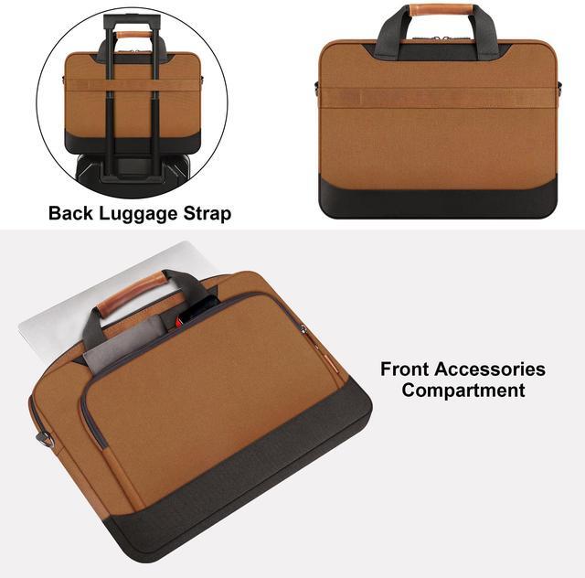 Alt view image 2 of 5 - DOMISO Laptop Sleeve Case Large Capacity Shoulder Bag Compatible with 17-17.3 inch Dell Precision 17 / MSI/HP Gaming Pavilion 17 /MacBook Pro 17,Brown