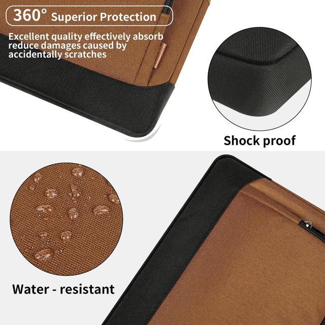 Alt view image 3 of 5 - DOMISO Laptop Sleeve Case Large Capacity Shoulder Bag Compatible with 17-17.3 inch Dell Precision 17 / MSI/HP Gaming Pavilion 17 /MacBook Pro 17,Brown