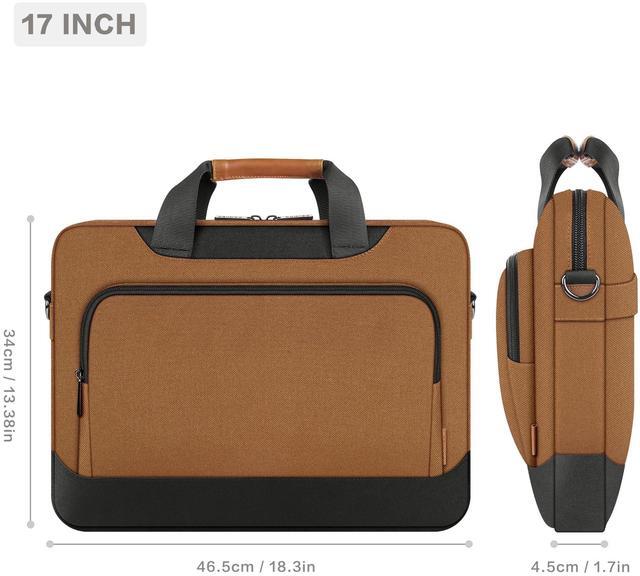 Alt view image 5 of 5 - DOMISO Laptop Sleeve Case Large Capacity Shoulder Bag Compatible with 17-17.3 inch Dell Precision 17 / MSI/HP Gaming Pavilion 17 /MacBook Pro 17,Brown