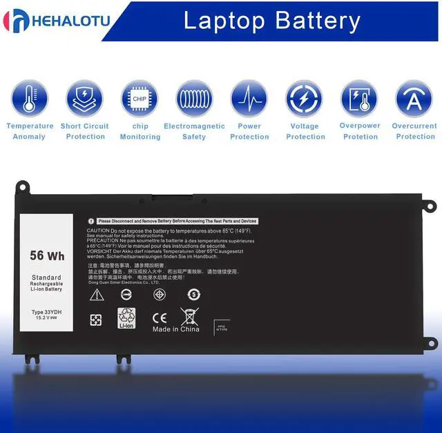 Alt view image 5 of 5 - 56WH 33YDH Laptop Battery for Dell Inspiron 17 7000 7773 7778 7779 7786 15 7577 G3 3579 3779 G5 5587 G7 7588 Series Latitude 13 3380 14 3490 15 3580 3590 Series PVHT1 P72F P30E 81PF3 081PF3 P30E001