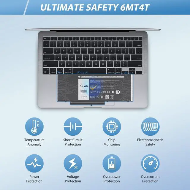 Alt view image 4 of 5 - COWOOGMZ Latitude E5470 E5570 Battery 6MT4T Battery Replacement for Dell Latitude 14 5470 E5470 15 5570 E5570 Precision 15 3510 M3510 Series Notebook 7V69Y TXF9M 79VRK HK6DV 07V69Y(7.6V 62WH)