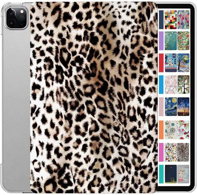 Main image of DuraSafe Cases for iPad Pro 12.9 5 4 Generation [ PRO 12.9 inch 5th 4th ] A2378 A2461 A2379 A2462 A2229 A2069 A2232 A2233 Printed Slim Hard Shell Protective Stand Cover - Leopard