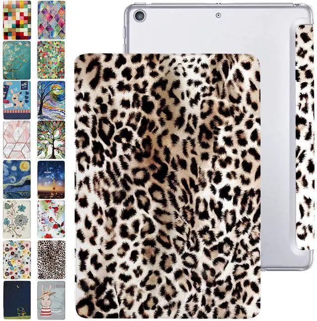 Main image of DuraSafe Cases for iPad Air 3 2019 PRO 10.5 Inch 2017 Air 3rd Gen A1701 A2152 A2123 MQF12LL/A MQEY2LL/A MQF22LL/A MQF02LL/A Trifold Printed PC Lightweight Protective Clear Back Cover - Leopard