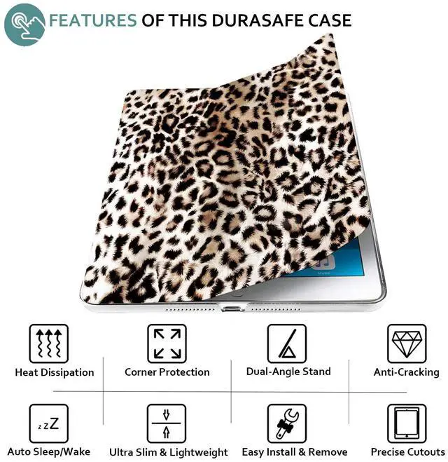 Alt view image 5 of 5 - DuraSafe Cases for iPad Air 3 2019 PRO 10.5 Inch 2017 Air 3rd Gen A1701 A2152 A2123 MQF12LL/A MQEY2LL/A MQF22LL/A MQF02LL/A Trifold Printed PC Lightweight Protective Clear Back Cover - Leopard