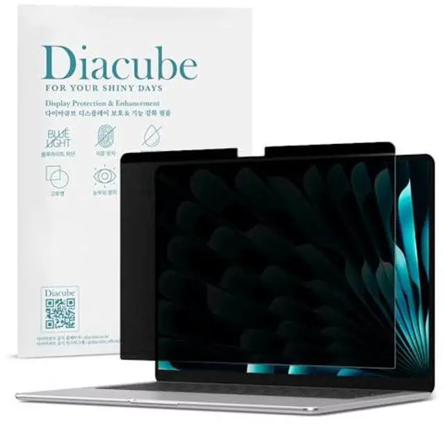 Main image of Diacube Magnetic Privacy Screen Protector for MacBook Air 13.6 Inch (2024 M3), Removable Anti Glare Anti Blue Light Anti Spy Screen Filter