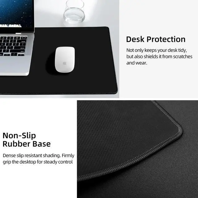 Alt view image 4 of 5 - Mouse Pad with Wireless Charging, Gaming Mouse Pad with Ultra-Smooth Surface, Large XXL Desk Mat, Non-Slip Mouse Mat, Waterproof Computer Keyboard Pad for Gaming, Desk, Office, PC, 800x400x4MM, Black
