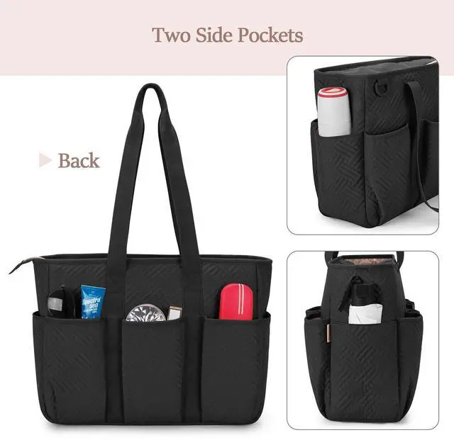 Alt view image 4 of 5 - Fasrom Teacher Tote Bag for Women, Large Work Bag With Laptop Compartment for Supplies (Empty Bag Only), Black