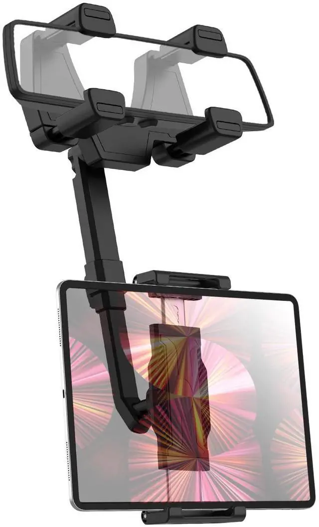 Main image of FreeSave Car Tablet Holder for Rearview Mirror with Upgraded 4 Claws Design, 360-Degree Rotatable and Retractable Truck Rear View Mirror Tablet Mount for iPad Pro/Air/Mini, Galaxy, 6.1-15.6" Devices