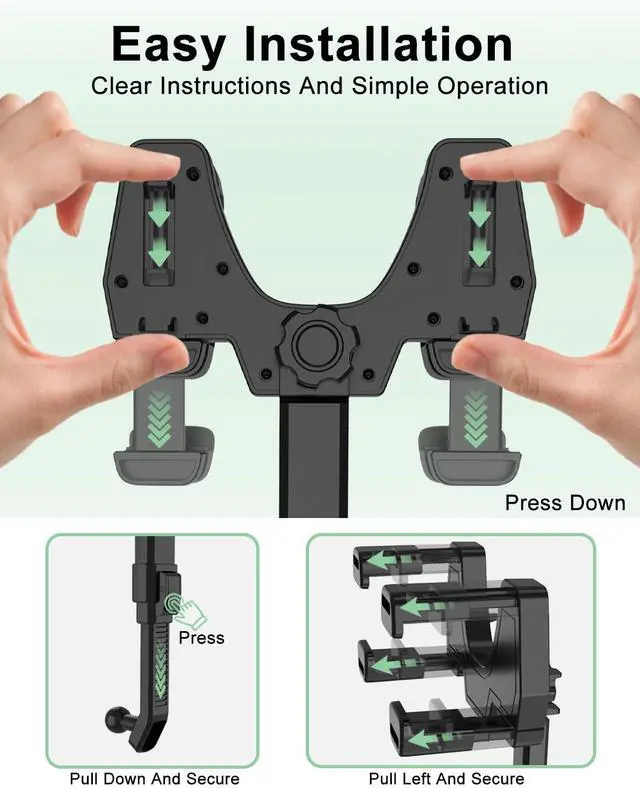 Alt view image 5 of 5 - FreeSave Car Tablet Holder for Rearview Mirror with Upgraded 4 Claws Design, 360-Degree Rotatable and Retractable Truck Rear View Mirror Tablet Mount for iPad Pro/Air/Mini, Galaxy, 6.1-15.6" Devices