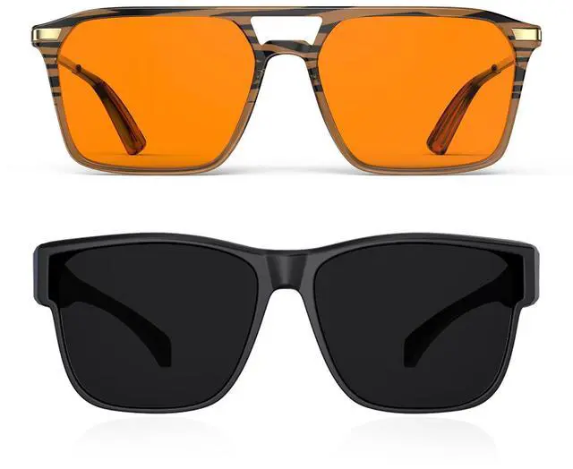 Main image of Goiteia 100% Orange Blue Light Blocking Glasses- Oversized Polarized Sunglasses Over Glasses Women Men