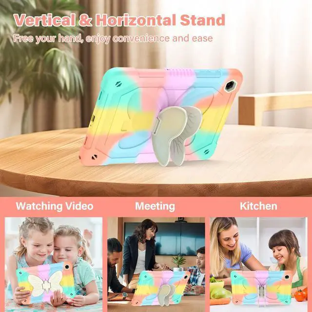 Alt view image 5 of 5 - for Samsung Galaxy Tab A9+/ A9 Plus Case for Kids Girls, Galaxy Tab A9 Plus 11 inch 2023 Table Case with Screen Protector, Protective Cover with Butterfly Stand Shoulder Strap,Multicolor