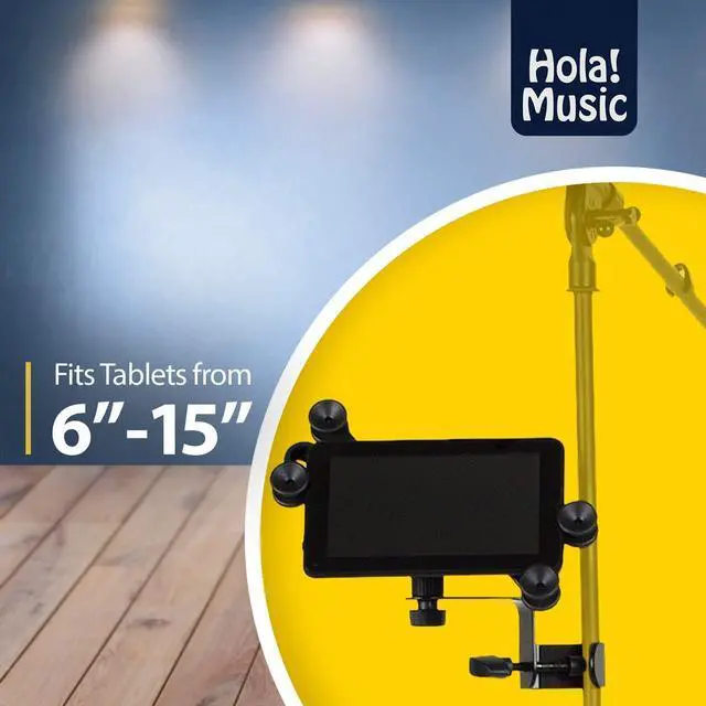 Alt view image 2 of 5 - Pack of 2 Tablet Holder - Hola! Music Microphone Music Stand Tablet/Smartphone Holder Mount - Fits Devices from 6 to 15 Inch