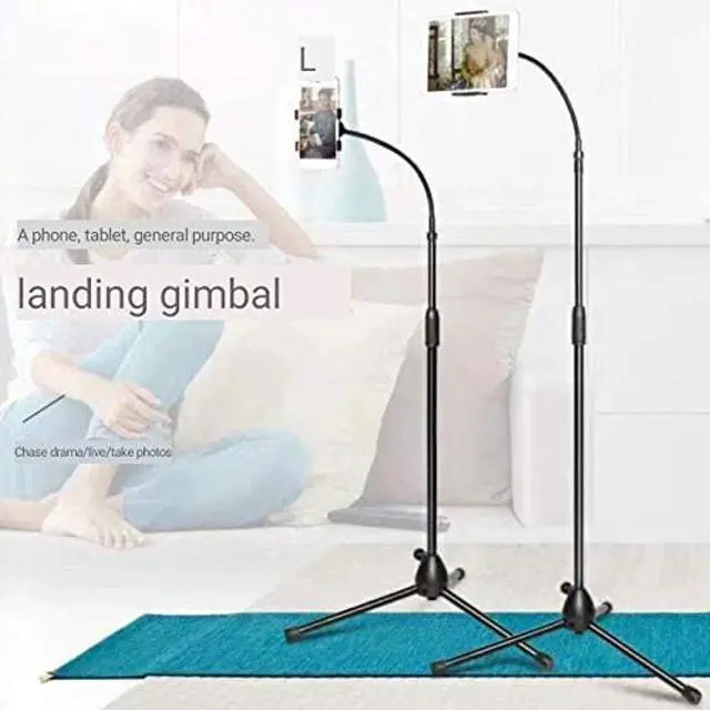 Alt view image 2 of 5 - holdUP 2.1m Lazy Mobile Holder with Height-Adjustable Stand and 360deg Adjustable Gooseneck Mobile/Tablet Holder for Leisure Watching and/or Photoshoot & Videography