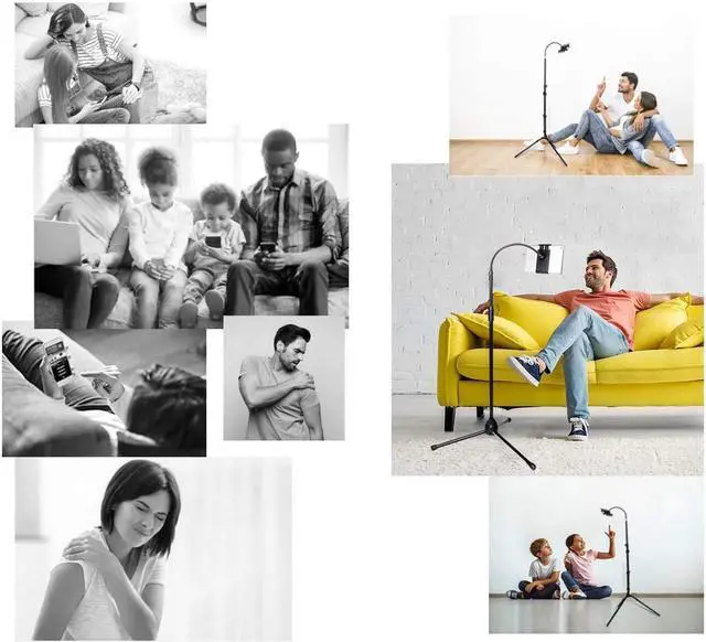 Alt view image 5 of 5 - holdUP 2.1m Lazy Mobile Holder with Height-Adjustable Stand and 360deg Adjustable Gooseneck Mobile/Tablet Holder for Leisure Watching and/or Photoshoot & Videography