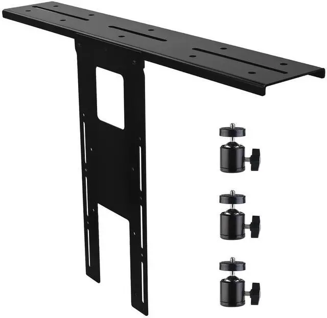Main image of IFCASE Above/Behind Desk Monitor Shelf Mount Holds SLR Camera, Light Webcam, Microphone Fits VESA 75mm 100mm Compatible with Monitor Arm (Black, Shelf with Tripod Head)