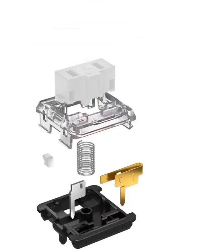 Alt view image 4 of 5 - Mciepny Kailh Choc Low Profile White Clicky Switch, 5-Pin 50gf 1350 Chocolate Switch,RGB SMD,for Mechanical Gaming Keyboard (Choc White 45pcs)