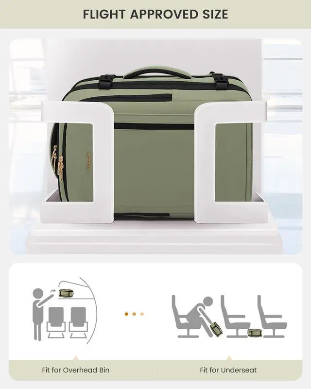 Alt view image 4 of 5 - LOVEVOOK Travel Backpack For Women with Waist Strap, 40L Carry On Backpack Luggage Flight Approved,TSA Personal ltem Travel Bag Essentials Fits 17.3 Inch Laptop,Weekender Daypack with 3 Packing Cubes