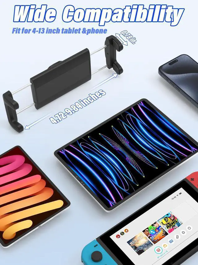 Alt view image 5 of 5 - LYFICCS Metal Car Tablet Holder for Dashboard Windshield, [Aluminum Alloy Magic Arm] Vehicle Tablet Mount Suction Cup for iPad Pro 12.9/ Air/Mini, Galaxy Tab, iPhone and 4-12.9" Tablet and Phone