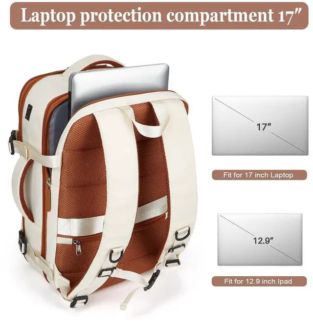 Alt view image 3 of 5 - Makes Extra Large Travel Backpack For Women Men,Carry On Backpack,Hiking Backpack Waterproof Outdoor Sports Rucksack Casual Daypack Travel Essentials