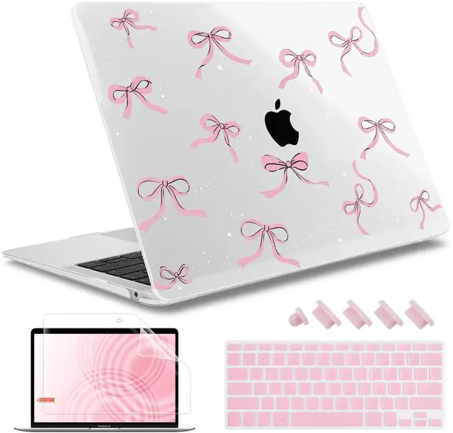 Main image of May Chen Compatible with MacBook Air 13 inch Case (Models A1369 & A1466, Older Version 2010-2017 Release), Plastic Hard Shell Case with Keyboard Cover & Screen Protector, Clear Star Bows