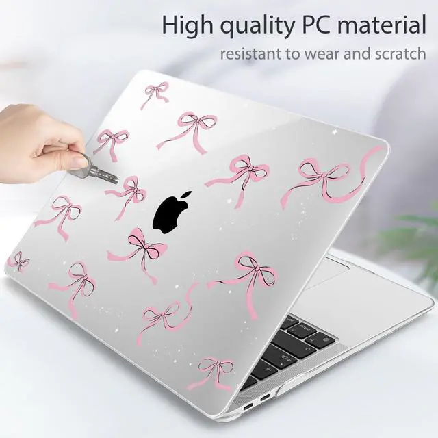 Alt view image 3 of 5 - May Chen Compatible with MacBook Air 13 inch Case (Models A1369 & A1466, Older Version 2010-2017 Release), Plastic Hard Shell Case with Keyboard Cover & Screen Protector, Clear Star Bows