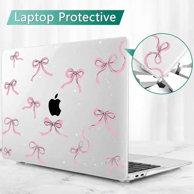 Alt view image 5 of 5 - May Chen Compatible with MacBook Air 13 inch Case (Models A1369 & A1466, Older Version 2010-2017 Release), Plastic Hard Shell Case with Keyboard Cover & Screen Protector, Clear Star Bows