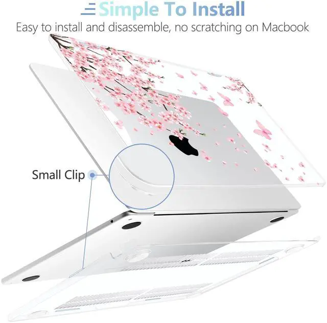 Alt view image 5 of 5 - MEEgoodo Case for M4/M3/M2 MacBook Air 13.6 inch Case 2025 2024 2022, Fit Model A3240/A3113/A2681, Laptop Hard Shell with Keyboard Cover Compatible with MacBook Air 13 inch, Cherry Blossoms
