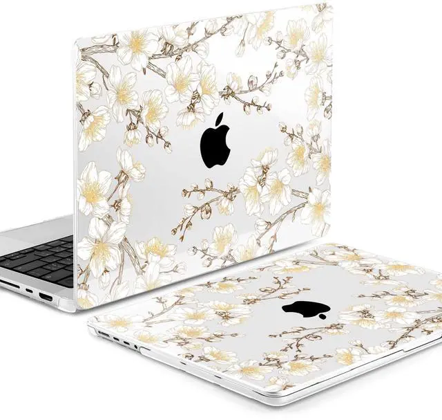Alt view image 3 of 5 - MEEgoodo Case for M4 MacBook Pro 14 inch Case 2024 2023 2021 A3112/A3401/A3185/A2918/A2992/A2779/A2442 M3 M2 M1 Pro/Max, Laptop Hard Shell Cases Compatible with MacBook Pro 14", Cherry Branches