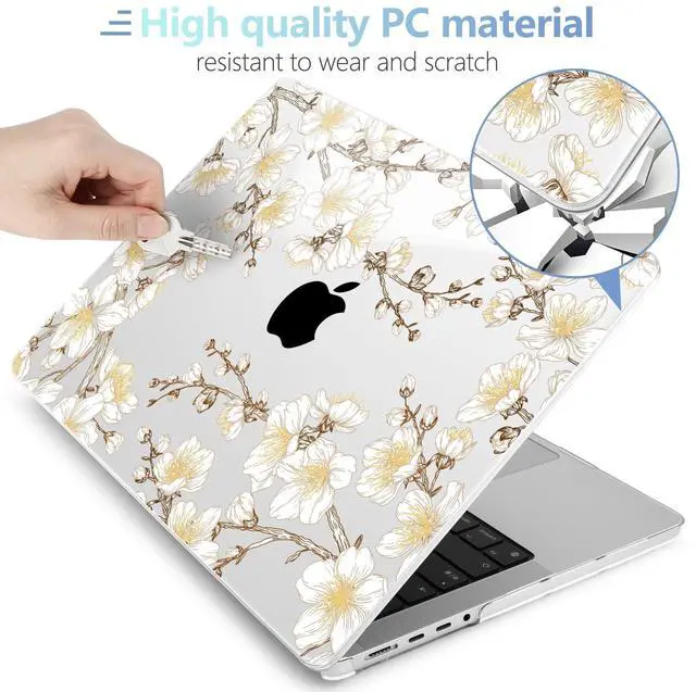 Alt view image 4 of 5 - MEEgoodo Case for M4 MacBook Pro 14 inch Case 2024 2023 2021 A3112/A3401/A3185/A2918/A2992/A2779/A2442 M3 M2 M1 Pro/Max, Laptop Hard Shell Cases Compatible with MacBook Pro 14", Cherry Branches