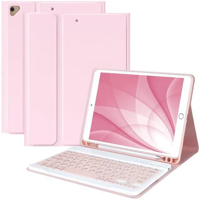 Main image of Keyboard Case for iPad 10.2" 9th 8th 7th Generation, with Detachable Bluetooth and Pencil Holder, 10.2 Inch/iPad Air 10.5"(3rd Gen)/iPad Pro 10.5 in, Auto Sleep/Wake Function (Pink)