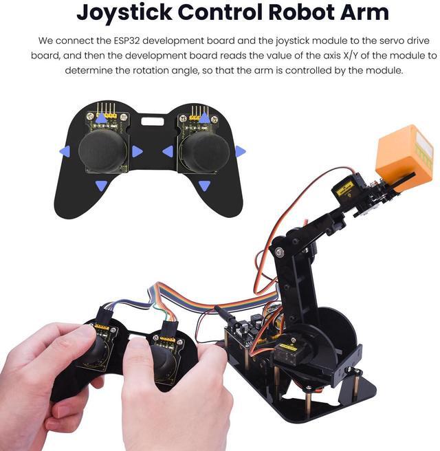 Alt view image 3 of 5 - KEYESTUDIO ESP32 Smart Robot Arm Kit for Arduino with Joystick,DIY Programming Robot Building Kit for STEM Education,4DF Robotic Arm for Teens and Adults
